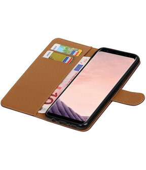 Mocca Pull-Up PU booktype wallet cover hoesje voor Samsung Galaxy S8