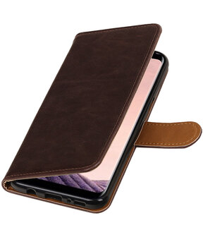 Mocca Pull-Up PU booktype wallet cover hoesje voor Samsung Galaxy S8
