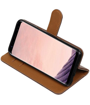 Mocca Pull-Up PU booktype wallet cover hoesje voor Samsung Galaxy S8