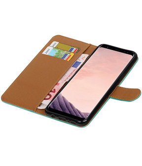 Groen Pull-Up PU booktype wallet cover hoesje voor Samsung Galaxy S8