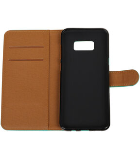 Groen Pull-Up PU booktype wallet cover hoesje voor Samsung Galaxy S8