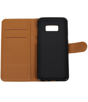 Bruin Pull-Up PU booktype wallet cover hoesje Samsung Galaxy S8+ Plus