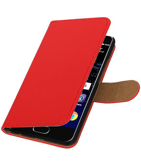 Rood Effen booktype wallet cover hoesje Huawei P10