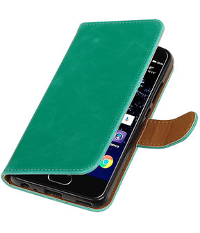 Groen Pull-Up PU booktype wallet cover hoesje Huawei P10
