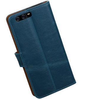 Blauw Pull-Up PU booktype hoesje Huawei P10 Plus