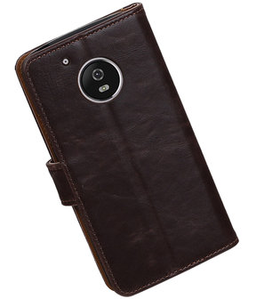 Mocca Pull-Up PU booktype hoesje Motorola Moto G5