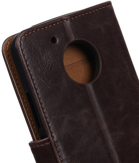 Mocca Pull-Up PU booktype hoesje Motorola Moto G5