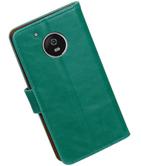 Groen Pull-Up PU booktype hoesje Motorola Moto G5