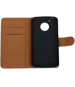 Rood Pull-Up PU booktype hoesje Motorola Moto G5