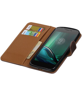 Mocca Pull-Up PU booktype hoesje Motorola Moto G4 Play