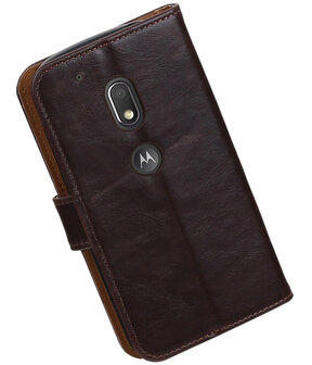 Mocca Pull-Up PU booktype hoesje Motorola Moto G4 Play