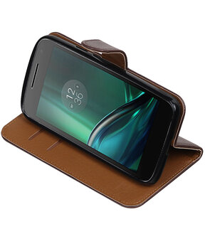 Mocca Pull-Up PU booktype hoesje Motorola Moto G4 Play