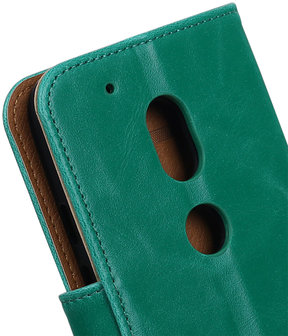 Groen Pull-Up PU booktype hoesje Motorola Moto G4 Play