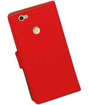 Rood Effen booktype hoesje voor Huawei Nova