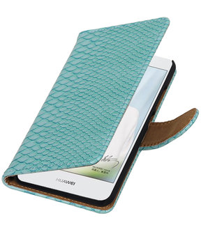 Turquoise Slang booktype hoesje voor Huawei Nova