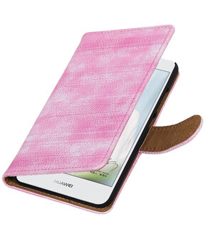 Roze Mini Slang booktype hoesje voor Huawei Nova