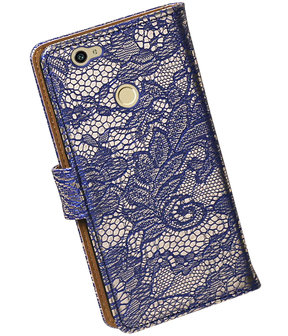 Blauw Lace booktype hoesje voor Huawei Nova