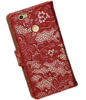 Rood Lace booktype hoesje voor Huawei Nova