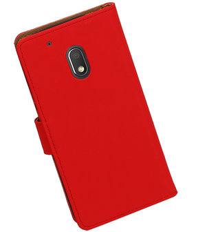 Rood Effen booktype hoesje voor Motorola Moto G4 Play