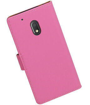 Roze Effen booktype hoesje voor Motorola Moto G4 Play