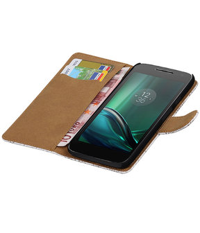 Wit Lace booktype hoesje voor Motorola Moto G4 Play