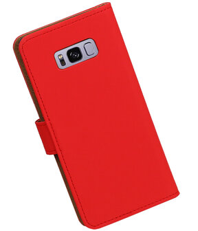 Samsung Galaxy S8 Effen booktype hoesje Rood