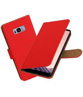 Samsung Galaxy S8 Effen booktype hoesje Rood