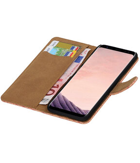 Samsung Galaxy S8 Slang booktype hoesje Roze