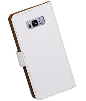 Samsung Galaxy S8+ Plus Effen booktype hoesje Wit