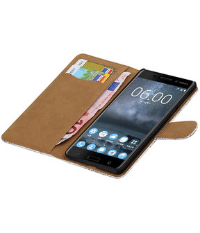 Nokia 5 Lace booktype hoesje Wit