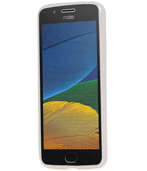Motorola Moto G5 TPU back case hoesje transparant Wit