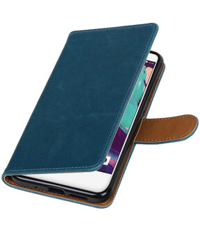 Hoesje voor HTC One X10 Pull-Up booktype Blauw