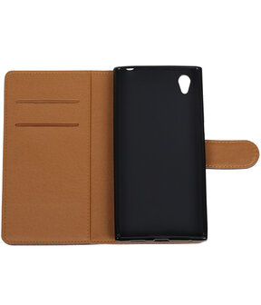 Hoesje voor Sony Xperia L1 Pull-Up booktype Mocca