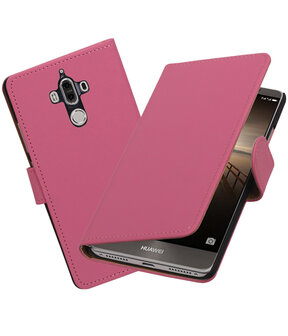Huawei Mate 9 Effen booktype hoesje Roze