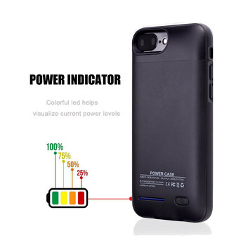 Wit smart batterij hoesje voor Apple iPhone 6 / 6s Plus en Apple iPhone 7 Plus