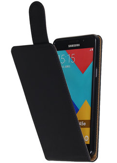 Samsung Galaxy A5 2016 Effen Classic TPU flip hoesje Zwart