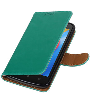 Motorola Moto C Pull-Up booktype hoesje Groen