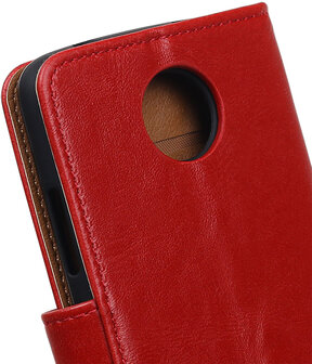 Motorola Moto C Pull-Up booktype hoesje Rood