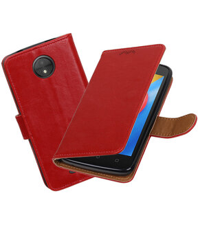 Motorola Moto C Pull-Up booktype hoesje Rood