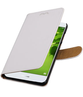 Huawei nova 2 Effen booktype hoesje Wit