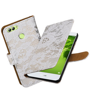 Huawei nova 2 Lace booktype hoesje Wit