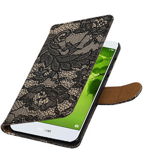 Huawei nova 2 Lace booktype hoesje Zwart