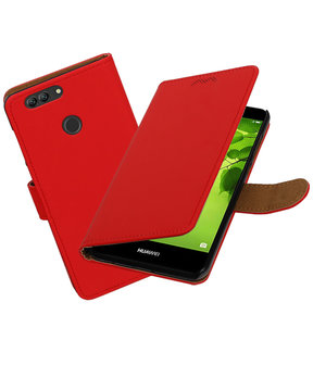 Huawei nova 2 Plus Effen booktype hoesje Rood