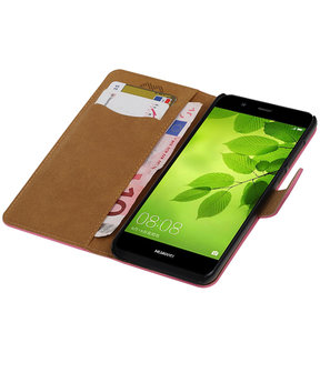 Huawei nova 2 Plus Effen booktype hoesje Roze