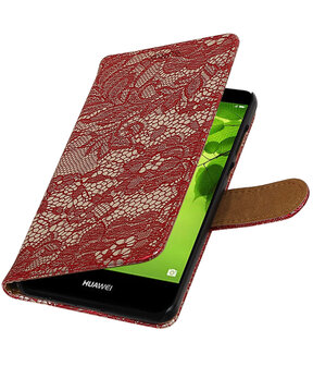 Huawei nova 2 Plus Lace booktype hoesje Rood