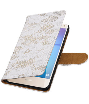 Huawei Y5 2017 / Y6 2017 Lace booktype hoesje Wit