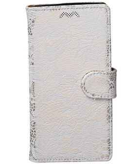 Huawei Y5 2017 / Y6 2017 Lace booktype hoesje Wit