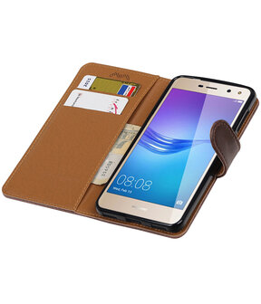 Huawei Y5 2017 / Y6 2017 Pull-Up booktype hoesje Mocca