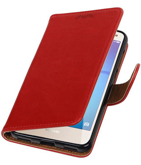 Huawei Y5 2017 / Y6 2017 Pull-Up booktype hoesje Rood