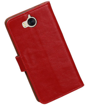 Huawei Y5 2017 / Y6 2017 Pull-Up booktype hoesje Rood